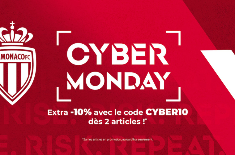 Prolonge le Black Friday avec le Cyber Monday sur l'AS Monaco Shop