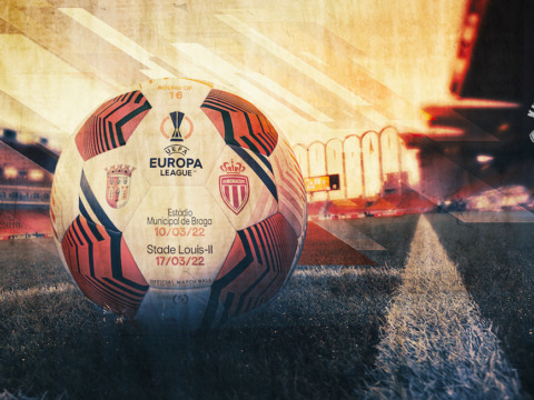 O AS Monaco enfrentará o Braga nas oitavas de final da Liga Europa
