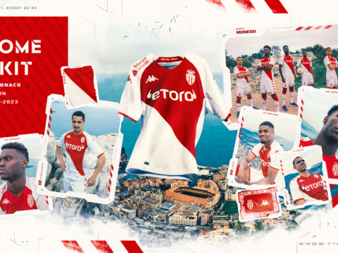 AS Monaco presents its new home kit for the 2022-2023 season