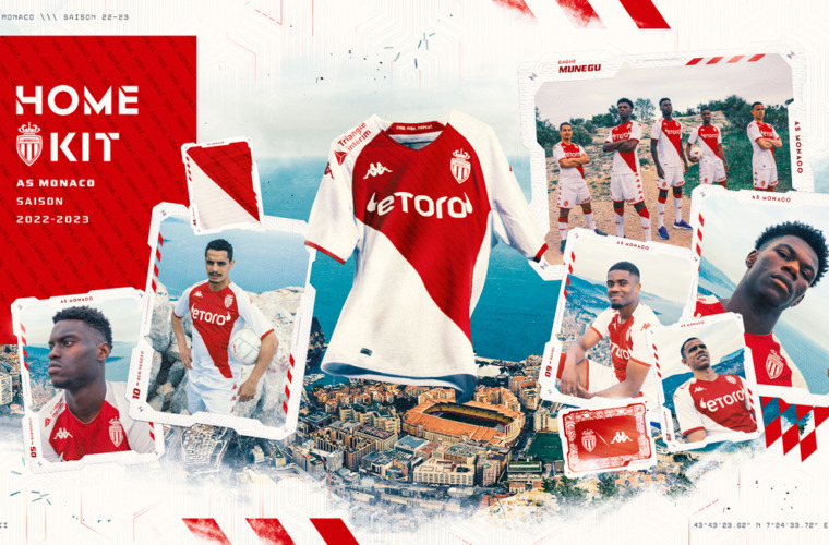AS Monaco presents its new home kit for the 2022-2023 season