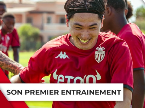Le premier entraînement monégasque de Takumi Minamino