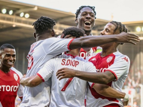 Le groupe de l'AS Monaco pour le choc contre Rennes
