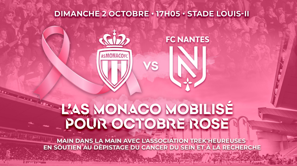 Face à Nantes, l'AS Monaco réaffirme son soutien à Octobre Rose
