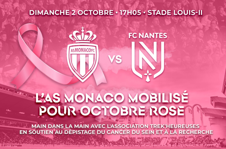 Face à Nantes, l'AS Monaco réaffirme son soutien à Octobre Rose