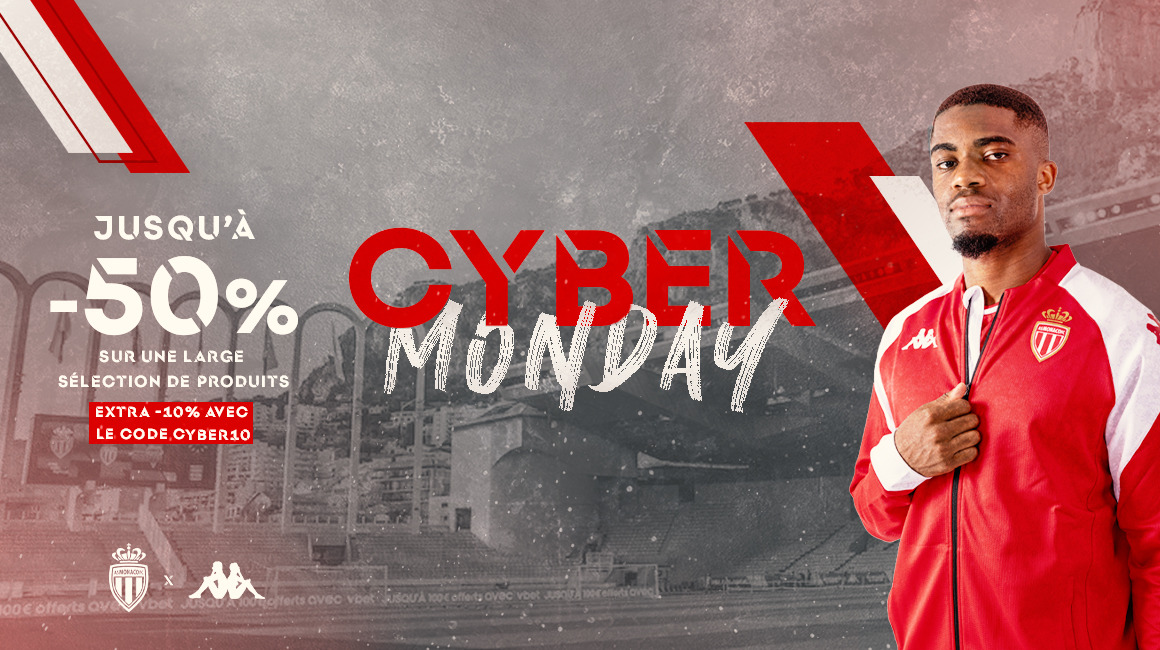 Continue les bonnes affaires sur ton Shop AS Monaco grâce au Cyber Monday !