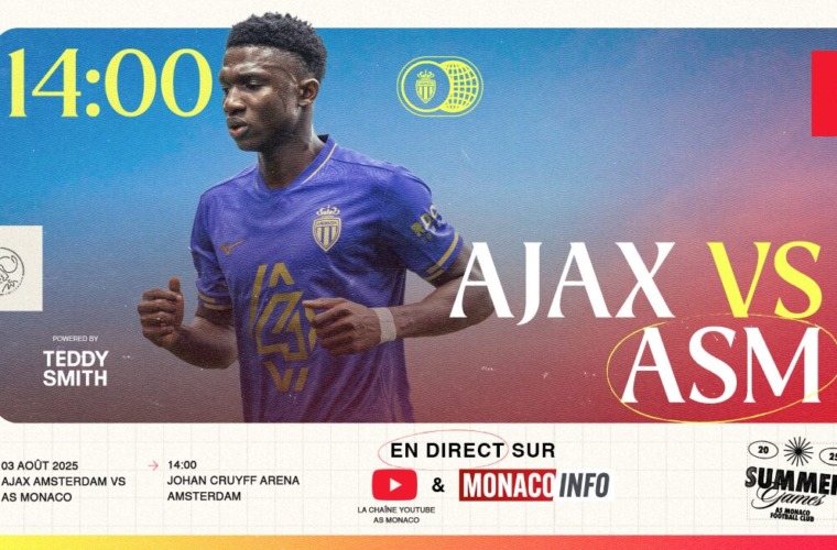 L’Ajax diffusé sur la chaîne YouTube de l’AS Monaco et sur Monaco Info