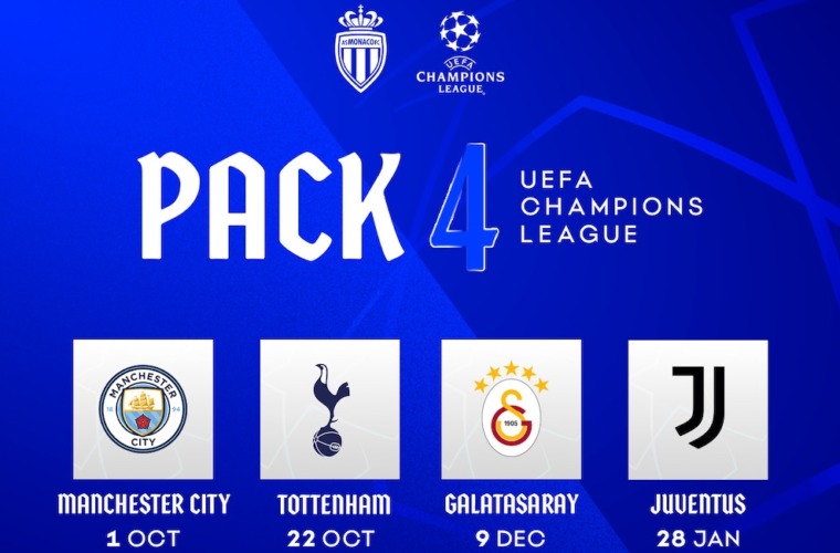 Viens soutenir l’AS Monaco en Ligue des Champions avec le pack 4 matchs !