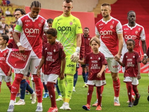 Le groupe de l’AS Monaco pour le voyage à Lorient pour la J6