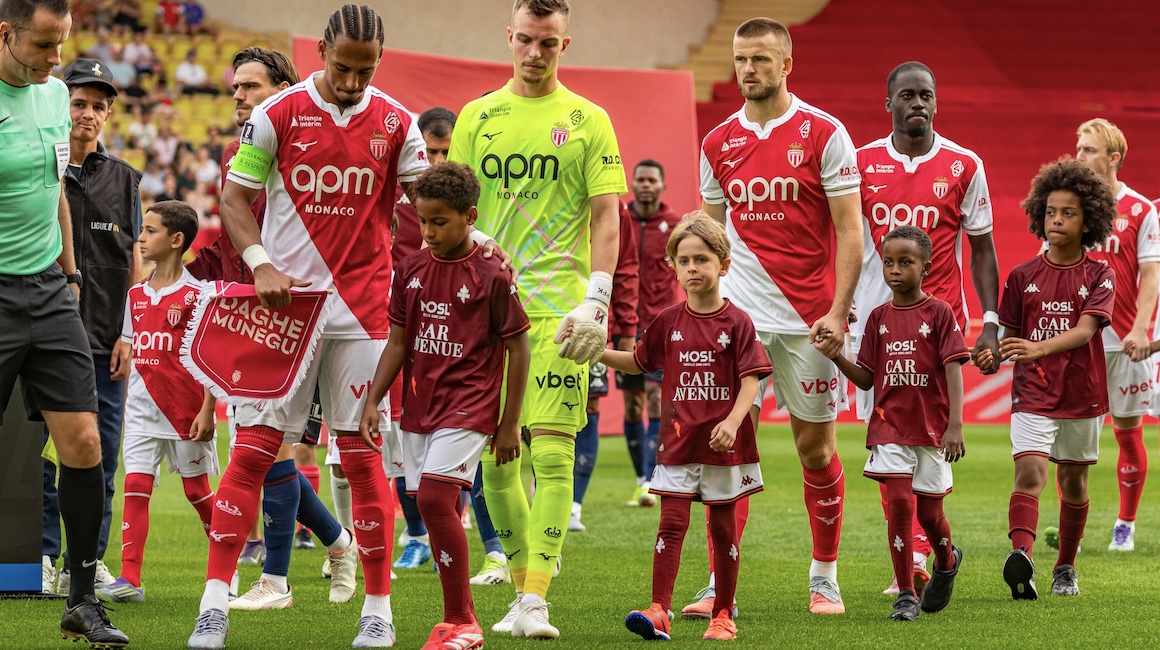 Le groupe de l’AS Monaco pour le voyage à Lorient pour la J6