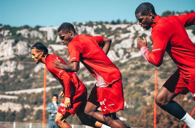 I monegaschi in allenamento al Centre de Performance durante la pausa delle Nazionali