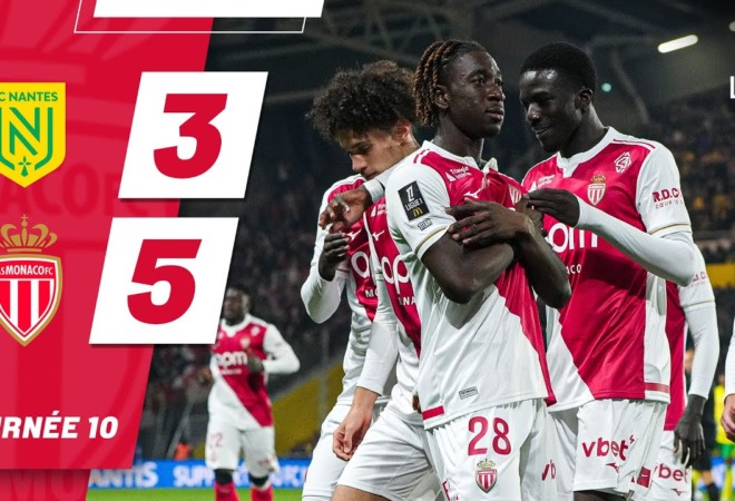 Highlights – Ligue 1, giorno 10 : FC Nantes 3-5 AS Monaco