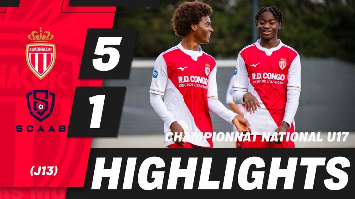 Highlights – U17 Nationaux, 13e journée : AS Monaco 5-1 Air Bel