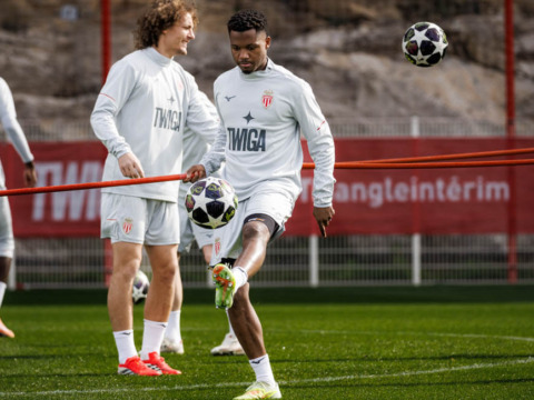 The Monegasques hard at work ahead of the first leg of the Champions League playoff